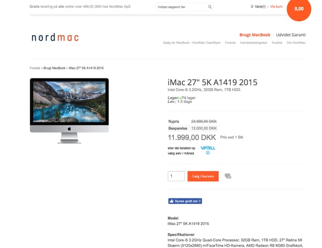 Webshop med salg af brugte MacBooks - Omsætning på 707.000kr. (Jan 18 - Jun 19)