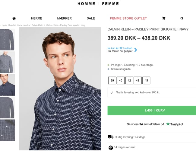 hommefemme.dk - Kendt high end herre og dame webshop - Omsætning: 1,9 mio DKK 