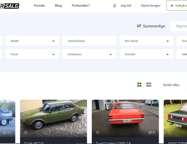 Professionel website/markedsplads for køb og salg af klassiske og veteranbiler/MCér, specialbiler samt youngtimere!