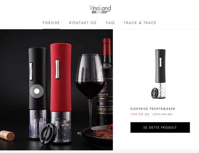 Klargjort Dropshipping Webshop med salg af Vinudstyr 