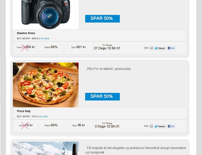 Køreklar Deal site med mange funktioner