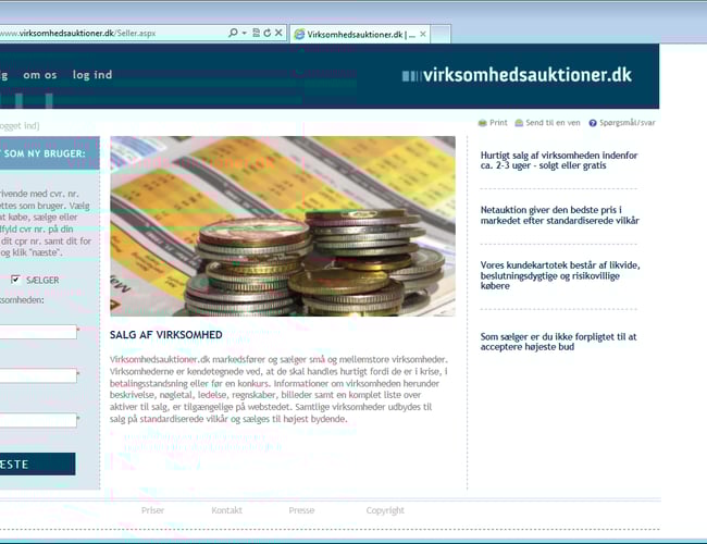 Www.virksomhedsauktioner.dk - salg af virksomheder på net-auktion