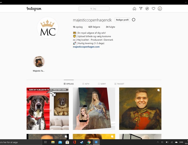 Webshop med salg af kreative og personlige portrætter - EGET BRAND