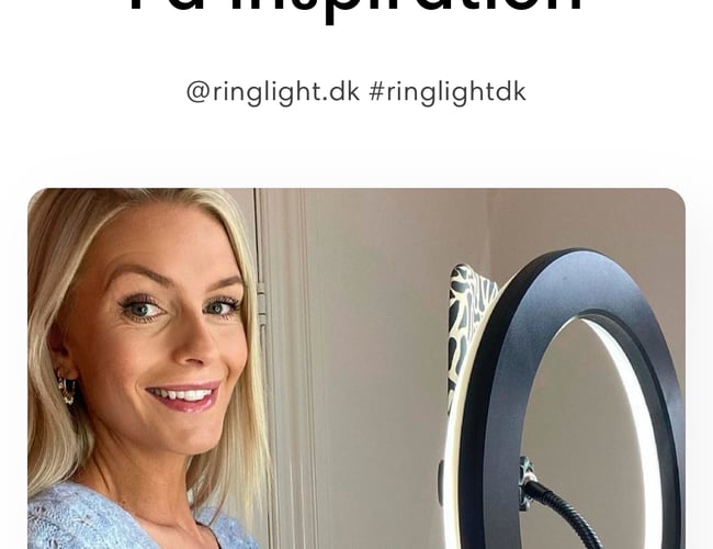 selfietime.dk/ring-light.dk Sælges Danmarks førende webshop af ring lights+mere