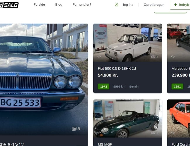 Professionel website/markedsplads for køb og salg af klassiske og veteranbiler/MCér, specialbiler samt youngtimere!