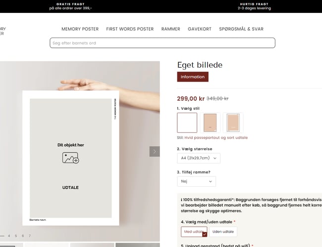 Unik shop med plakater til forældre til salg