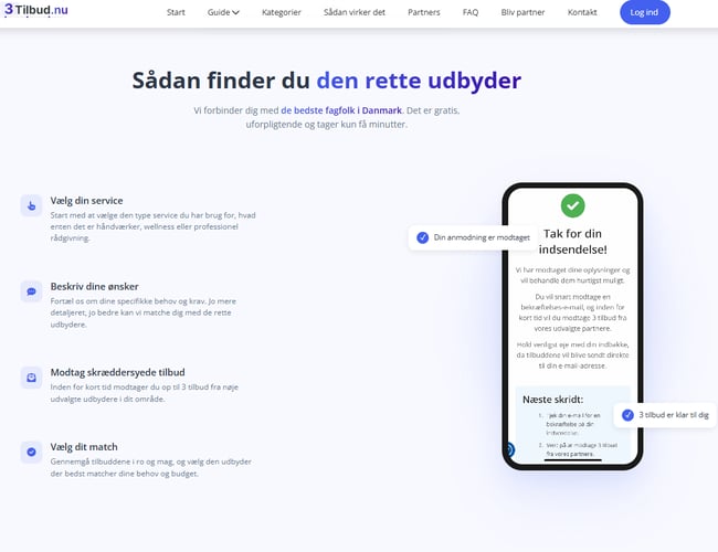 Få3Tilbud.nu – AI-drevet Leadgenereringsplatform (100% automatiseret)