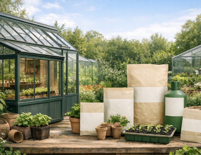 Privatlabel Højbede, plastdrivhuse, selvvanding, forspiring + div udstyr.