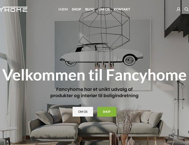 Webshop med salg af boliginteriør