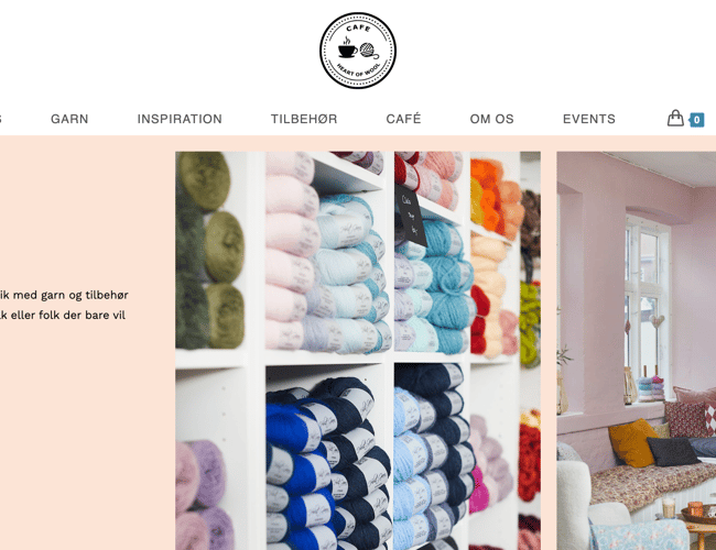 Webshop med garn og tilbehør 