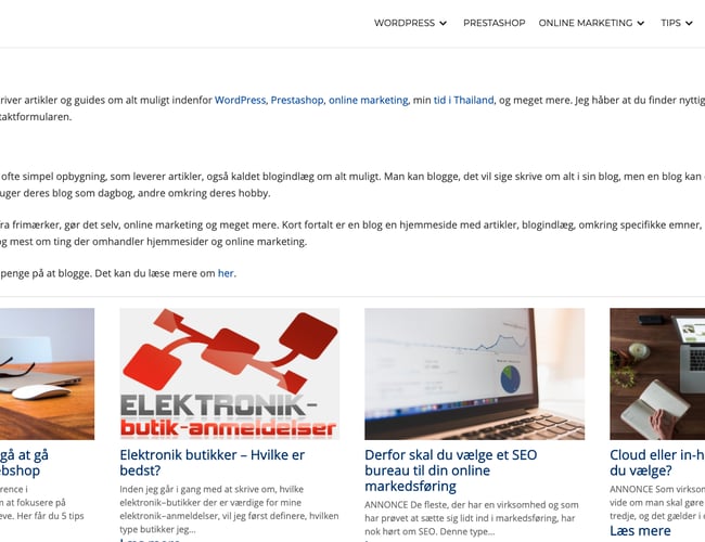 Stærk hjemmeside inden for Website support, WordPress, Prestashop, SEO med mere!