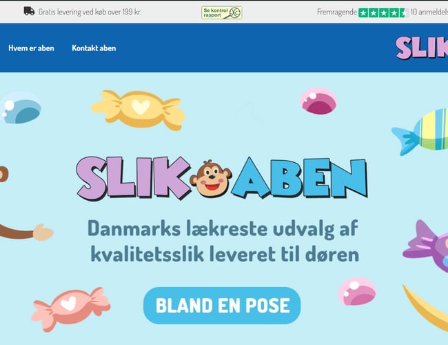 Salg af slikaben.dk - Omsætning: 133.000 kr. 