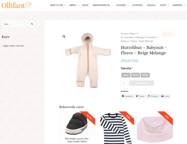 Ollifant.dk - Meget populær webshop med børnetøj og tilbehør - Omsætning 1.699.128 kr. i 2018