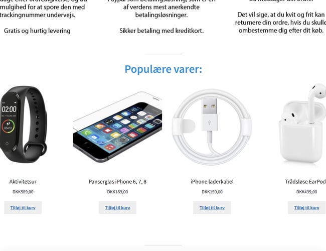 Køreklar webshop med salg af elektronik og tilbehør