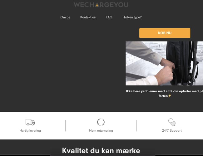 wechargeyou.dk - Unikke niche produkter med dropshipping af el-kabler