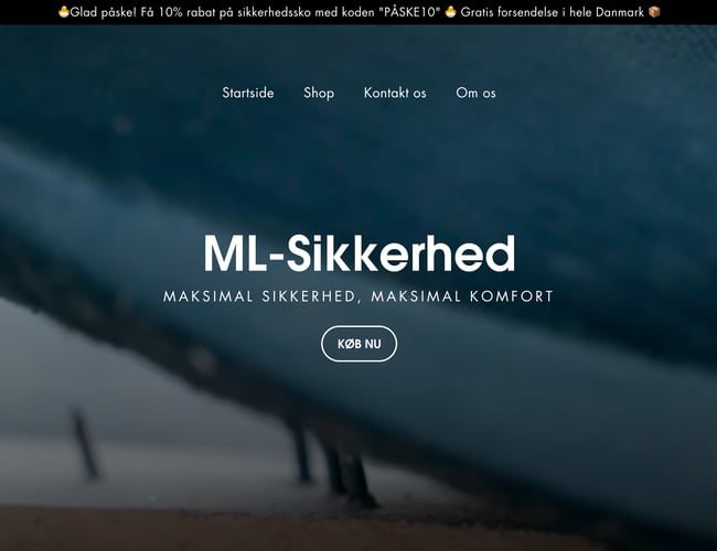 ML-Sikkerhed - webshop med letvægtssikkerhedssko - Omsætning på ca 50-80k om måneden