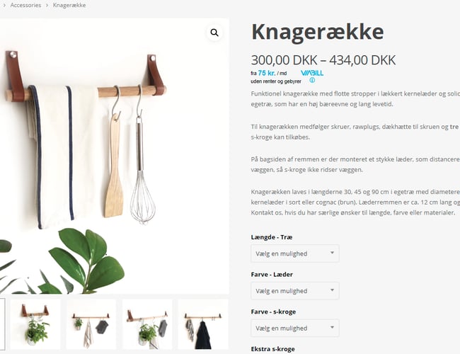 Produktion og webshop med træ og metal interiør