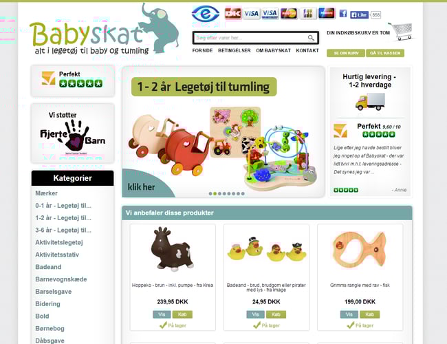 Skøn webshop med salg af kvalitets legetøj til børn 