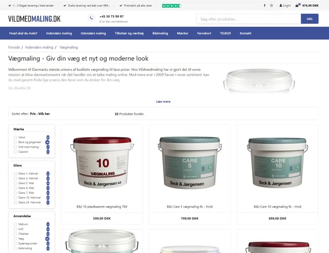 Vildmedmaling.dk - Salg af maling og tilbehør online - Omsætning 1 million kroner 