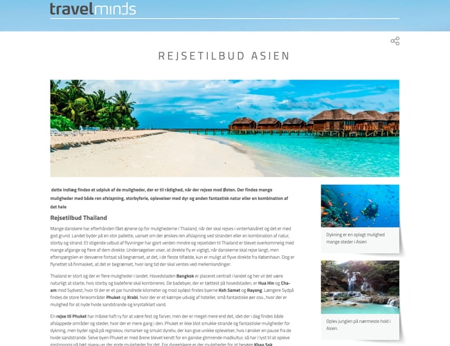 Travelminds.dk - Køb dig billigt ind i rejsebranchen (pris nedsat med 40.000)