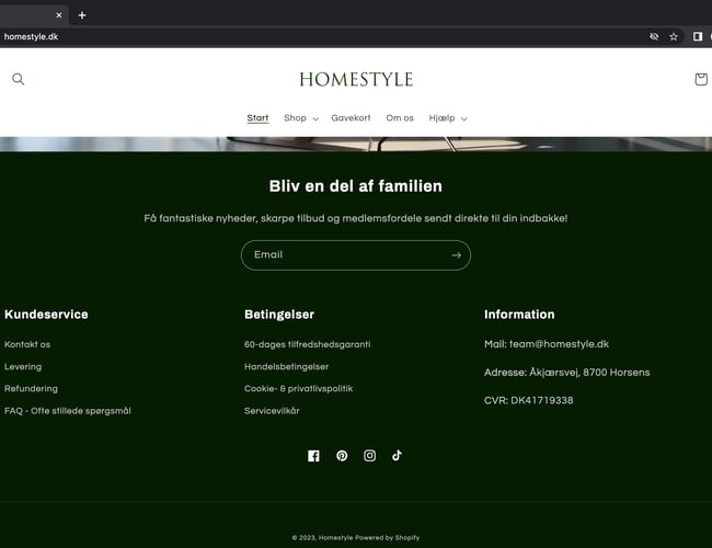 HOMESTYLE l 100% køreklar dropshipping hjemmeside til salg