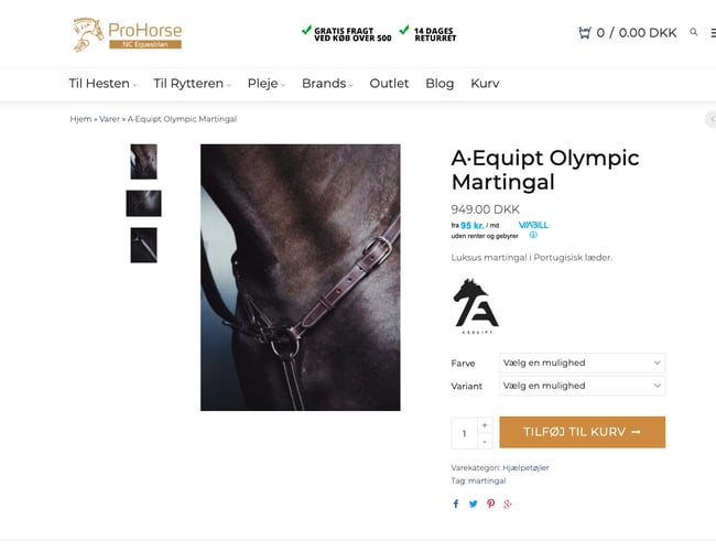 Prohorse.dk - Webshop med rideudstyr sælges - WooCommerce