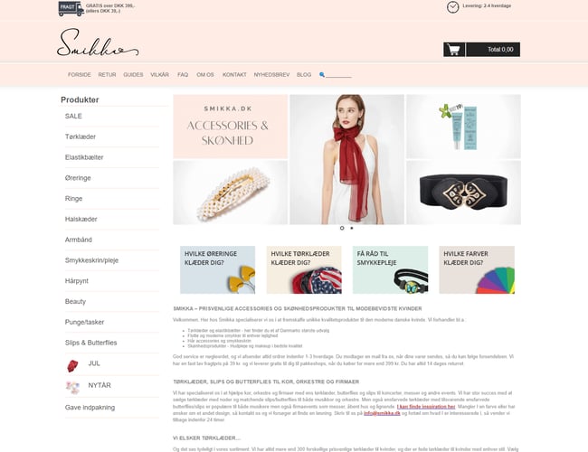 (Varelager 36.000 medfølger) 12 år gammel webshop med accessories til kvinder sælges