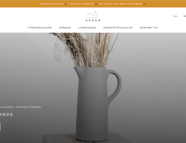 Køreklar Nordisk keramik webshop KERAM.DK - med dansk dropshipping leverandør!