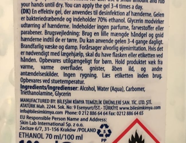 Salg af varelager af håndsprit 