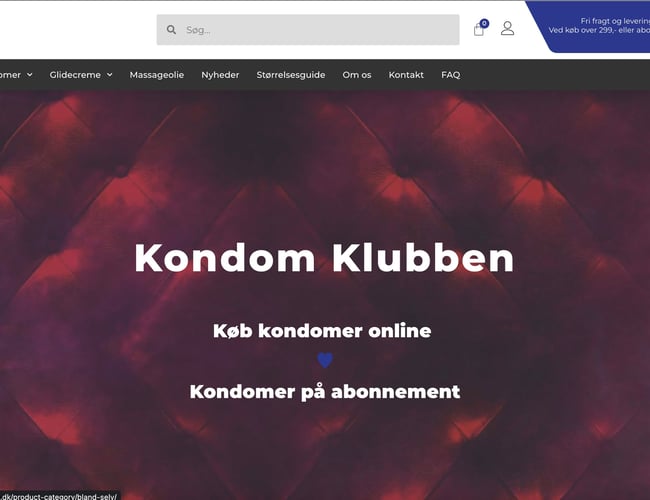 Webshop med salg af kondomer 