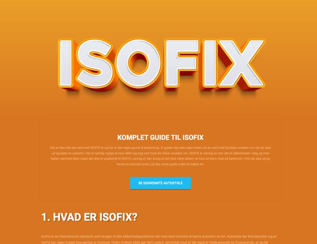 ISOFIX.dk - Super domæne + affiliate website
