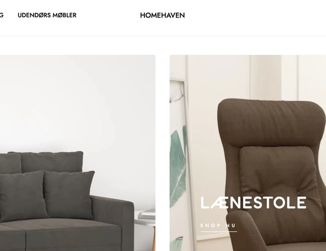 Fuldt opsat webshop  –  HomeHaven.dk med stort sortiment og dropshipping integration!