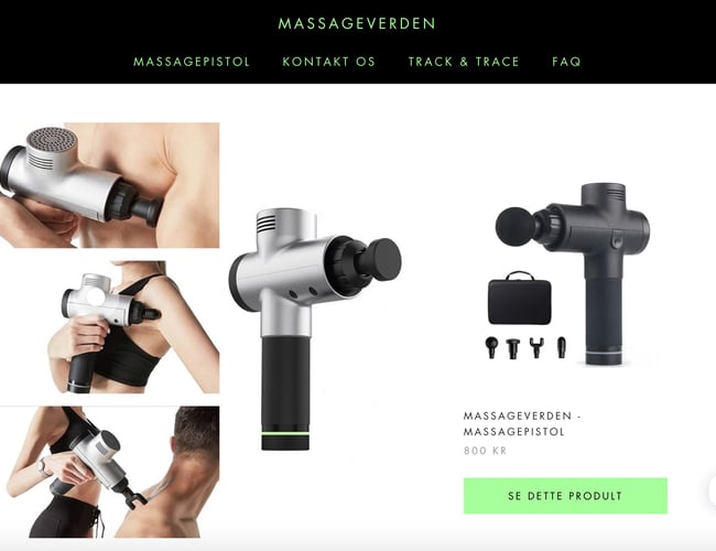 Dropshipping Webshop med salg af Massagepistol - Forsendelse fra EU