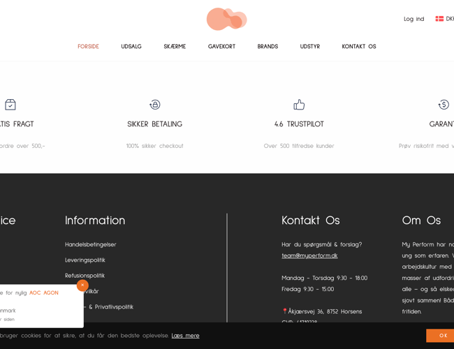 Moderne dropshipping I My Perform I 100% køreklar med dansk leverandør