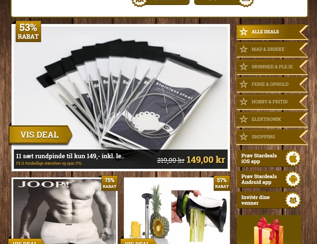 Dansk dealsite + iOS & Android app + iOS forhandler app + FB side + nyhedsbrevslæsere
