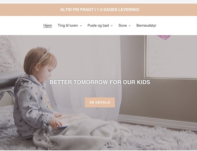 Dropshipping butik med salg af børne produkter