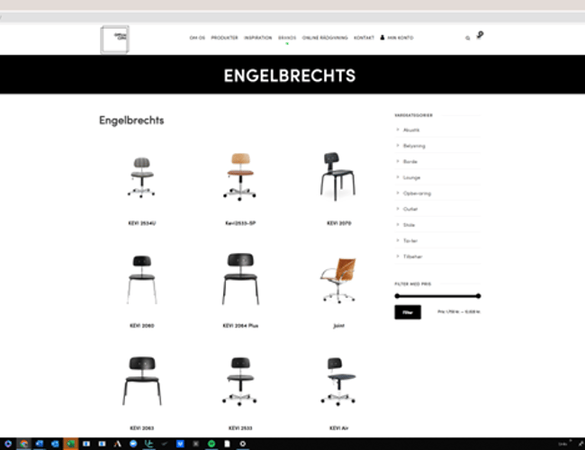 Solid lille webshop med kontormøbler