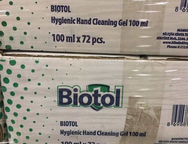 Salg af varelager af håndsprit 