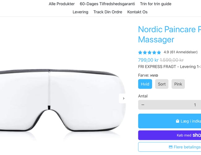 Nordic-Paincare.dk - Webshop med mulighed for dropshipping Sælges - Omsætning 512.000 på 6 måneder