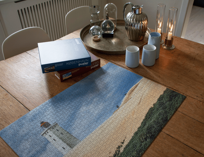 Puslespil mærke med unikke danske bymotiver