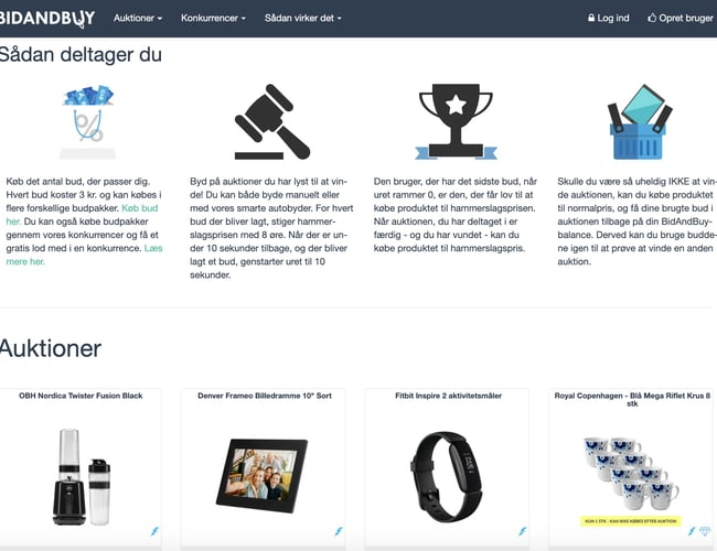 Gamificeret auktionsplatform med god omsætning og kæmpe potentiale - 2021 Omsætning: 400.000 kr.