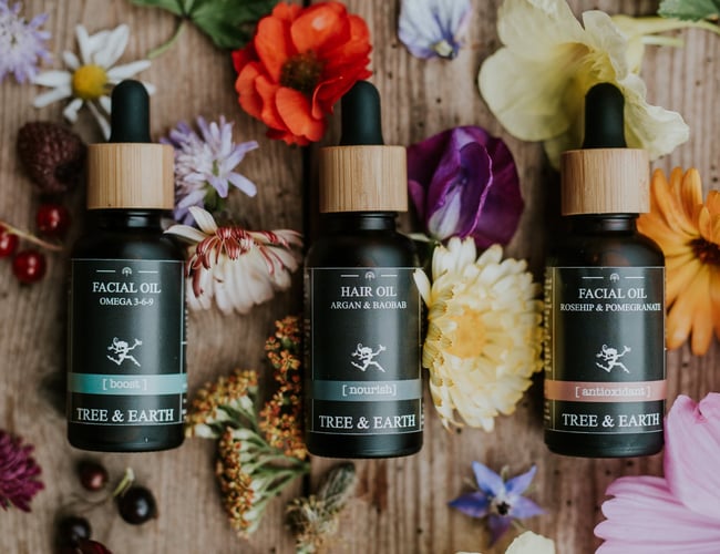 Tree & Earth Skincare til salg - lækkert vegansk hudplejebrand med egenproduktion - Kan købes med: Bitcoin eller Ethereum.