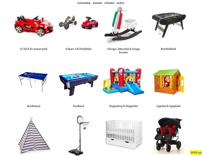 Webshop med leg til børn og voksne.