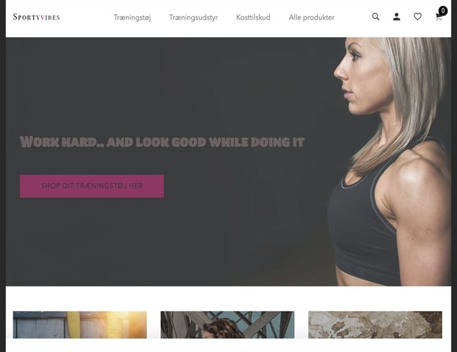 Køreklar webshop med sportstøj og træningsudstyr