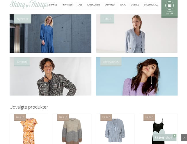 shiny.dk - Webshop med high-end dametøj og stabil månedlig omsætning