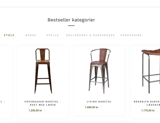 Dropshipping shop med salg af high-end møbler