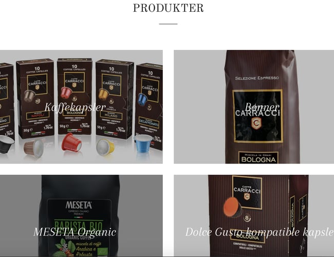 Kaffe webshop + agentur med stærk Italiensk leverandør + B2B salg 