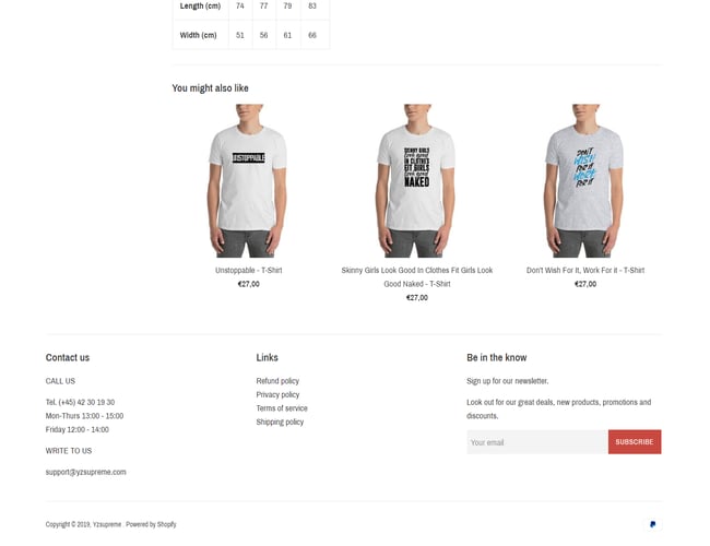 Komplet international dropshipping webshop, der sælger illustrationer og citater tryk på T-shirts