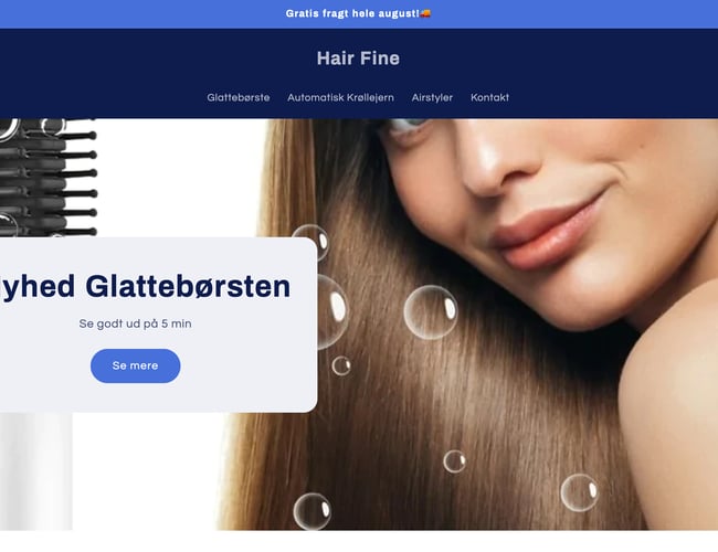 Køreklar dropshipping webshop - Hair Fine