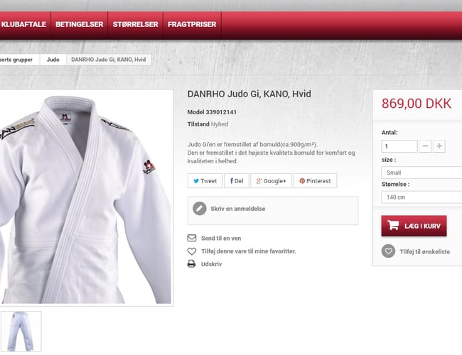 Veletableret Dropship Webshop med kampsportsudstyr | oms 125.000 /år.